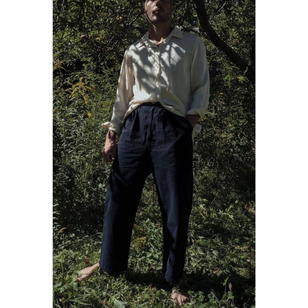 RUDY JUDE Pleated Trousers Pants Womens Black Indigo Size 2 High Rise Wide Leg - Picture 16 of 16
